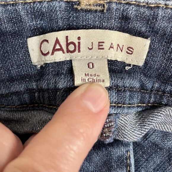 CAbi Jeans Size 4 Women's Bootcut Style 638R Flap Button Pockets Mid-Rise Dark - Picture 4 of 4